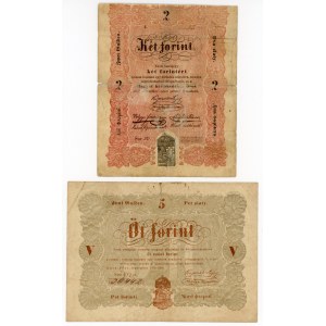 Hungary, set of 2 and 5 forints 1848. total of 2 pieces. (106)