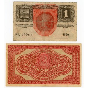 Austria, set of 1 crown 1916 and 2 crowns 1920. total of 2 pcs. (119)