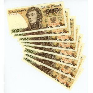 People's Republic of Poland, set of 500 gold 1982 various series. Total of 7 pcs. (236)