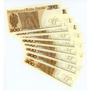 People's Republic of Poland, set of 500 gold 1982 various series. Total of 7 pcs. (236)