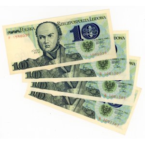PRL, set of 10 gold 1982 different series. Total of 4 pcs. (244)