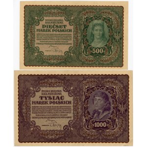 II RP, zestaw 500 i 1000 mkp 1919. Razem 2 szt. (248)