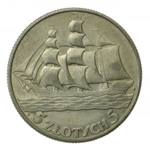II RP, 5 złotych 1936, Żaglowiec (870)