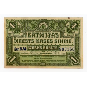 Łotwa, 1 rubel 1919 Ser. B - zielony (344)