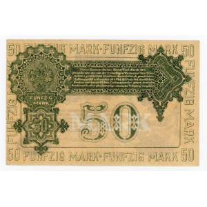 Russia, Mitava, Western Volunteer Army, 50 marks 1922 - with dry stamp (366)