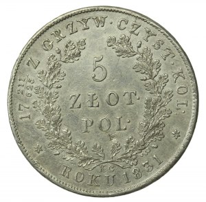 Powstanie Listopadowe, 5 złotych 1831 KG (947)