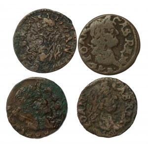Jan II Kazimierz, zestaw boratynek 1663-1665. Razem 4 szt. (582)