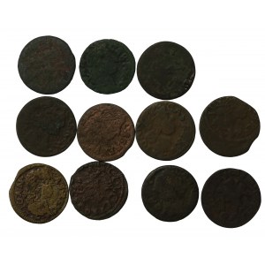 Jan II Kazimierz, zestaw boratynek 1660-1663. Razem 11 szt. (976)