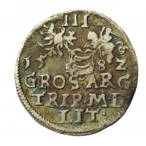 Stefan Batory, Trojak 1581, Wilno, herb Leliwa (658)