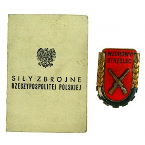 PRL, odznaka Wzorowy Strzelec wz. 1951 z legitymacją (460)