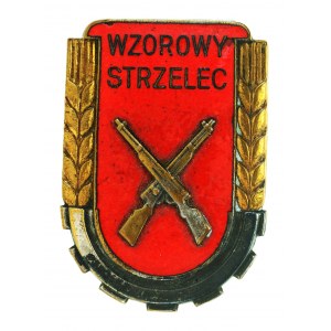 PRL, odznaka Wzorowy Strzelec wz. 1951 z legitymacją (460)