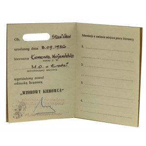 PRL, zestaw odznak Wzorowy Kierowca wraz z legitymacjami (433)