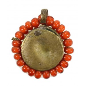 Medal of Our Lady of Czestochowa, 19th century, hand-painted (873)