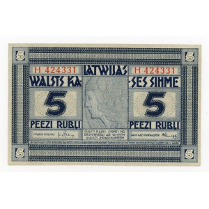 Lettland, 5 Rubli 1919 H - ohne Aufschrift Serija (619)