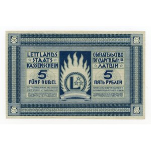 Lettland, 5 Rubli 1919 H - ohne Aufschrift Serija (619)