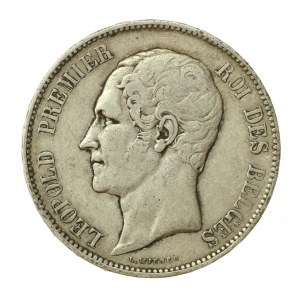 Belgique, Léopold Ier, 5 francs, 1865 (1006)