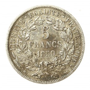 Francja, II Republika, 5 franków 1850 A, Paryż (1019)