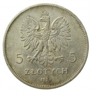 II RP, 5 złotych 1928, Nike, BZM (1142)