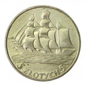 II RP, 5 złotych 1936, Żaglowiec (1193)