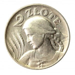 II RP, 2 złote 1925 bez kropki, Filadelfia, Żniwiarka (1194)