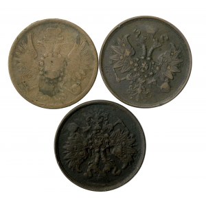 Russia, Alexander II, 2 kopecks 1858-1863, Yekaterinburg. Total of 3 pcs. (1240)