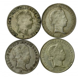 Austria, Ferdinand I, set of 20 krajcars 1840-1847. total of 4 pcs. (1254)