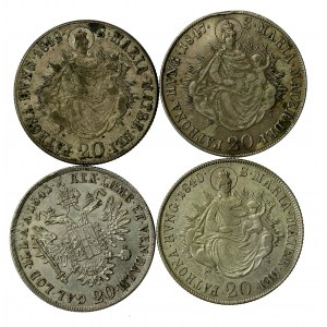 Austria, Ferdinand I, set of 20 krajcars 1840-1847. total of 4 pcs. (1254)