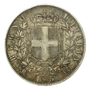 Włochy, Wiktor Emanuel II, 5 lirów 1869 (1375)