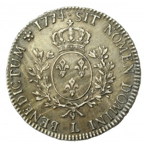 Francja, Ludwik XV, Écu 1774-L, Bayonne (1388)