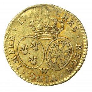 Francja, Ludwik XV, 1/2 Louis d'or 17... W, Lille WAGA 4,10 g (1396)