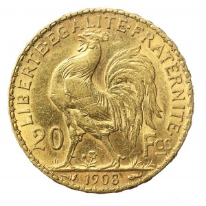 Francja, III Republika, 20 franków 1908 (1432)