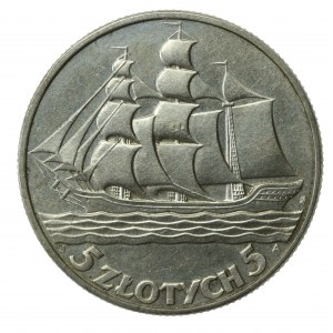 II RP, 5 złotych 1936, Żaglowiec (323)