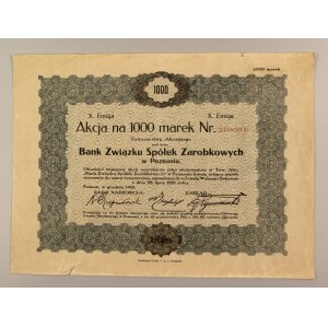 II RP, Bank Związku Spółek Zarobkowych w Poznaniu, Em.10, 1.000 mk 1921 (1272)