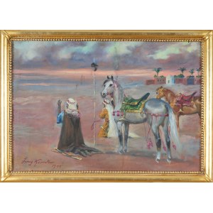 Jerzy KOSSAK (pracownia), Modlitwa Arabów na pustyni (1954)