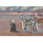 Jerzy KOSSAK (pracownia), Modlitwa Arabów na pustyni (1954)