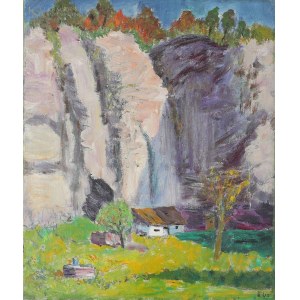 Feliks LIS (1919-?), Chatka przy skałach w Ojcowie