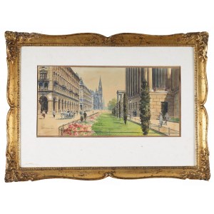 Paul KASPAR (1891-1953), Wiedeń - widok na Reichsratsstraße (1924)