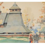 Stanisław GIBIŃSKI (1882-1971), Jesień - przed kościołem