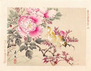 Matsumura Keibun (1779 - 1843, Kioto), Ptaki i peonie, Osaka, 1892