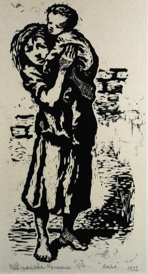 Maria Hiszpańska Neumann(1917-1980),Dzieci Warszawy przed wojną 1952,praca również tytułowana jako 