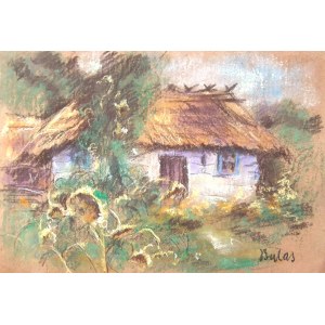 Jan Bulas(1878-1917),Sunflowers in front of the cottage