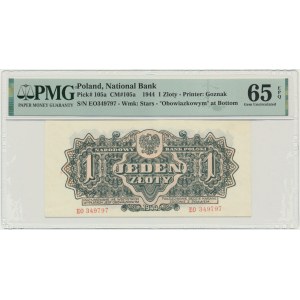 1 złoty 1944 ...owym - EO - PMG 65 EPQ