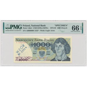 1.000 złotych 1975 - WZÓR - A 0000000 - No. 1552 - PMG 66 EPQ
