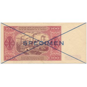 100 złotych 1948 - SPECIMEN - D - niebieski nadruk