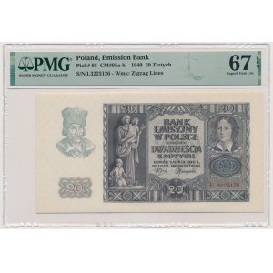 20 złotych 1940 - L - PMG 67 EPQ
