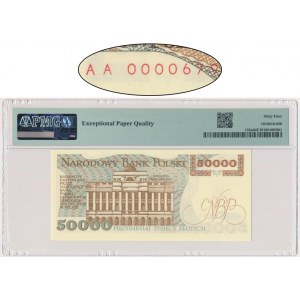 50.000 złotych 1989 - AA - PMG 64 EPQ - niski numer seryjny