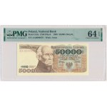 50.000 złotych 1989 - AA - PMG 64 EPQ - niski numer seryjny
