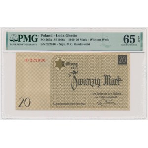 20 Mark 1940 - no. 1 without watermark - PMG 65 EPQ