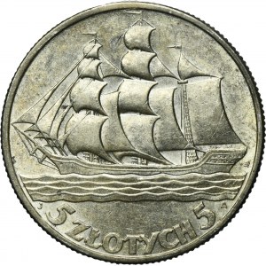 Żaglowiec, 5 złotych 1936