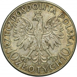 Głowa Kobiety, 10 złotych Londyn 1932